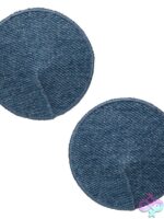Ride 'Em Premium Denim Round Pasties – Blue - Image 2