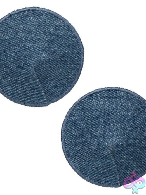 Ride 'Em Premium Denim Round Pasties – Blue - Image 2