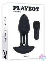 Rim Shot vibrating flicking plug in black silicone by Playboy Pleasure with remote control