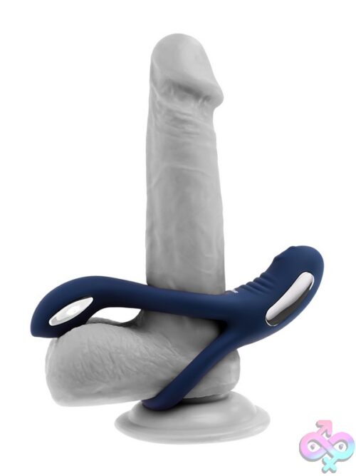 Ring Around The Rosy Dual-Motor Vibrating C-Ring In Blue - Image 3