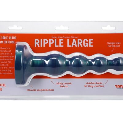 Ripple Large graduated silicone anal beads dildo in malachite by Tantus