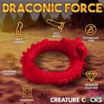 Rise of the Dragon Silicone Cock Ring - Red - Image 5