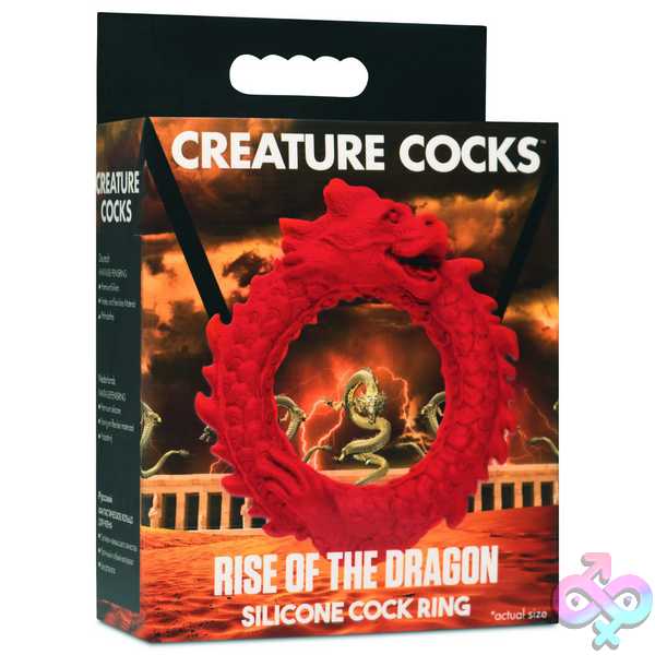 Discreet-Toys-Rise-Of-The-Dragon-Silicone-Cock-Ring-Red-Cc-Ah296 Rise Of The Dragon Silicone Cock Ring - Red - Image 1