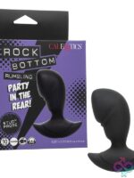 Curved black silicone vibrating anal probe with deep rumble functions by California Exotic Novelties
