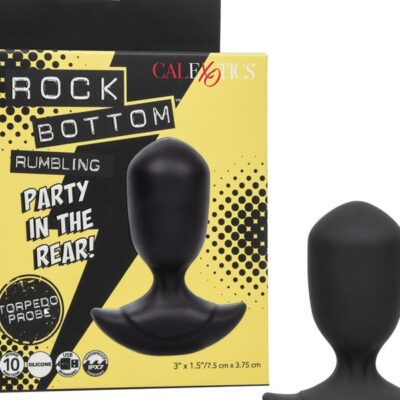 Black silicone torpedo-shaped vibrating anal probe by California Exotic Novelties
