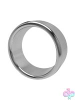 Rock Solid Brushed Alloy Cock Ring – Large Silver - Image 2