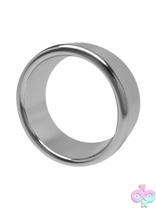 Rock Solid Brushed Alloy Cock Ring – Large Silver - Image 2