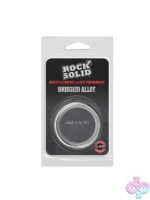 Seamless brushed aluminum large cock ring in silver by Rock Solid