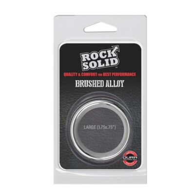 Seamless brushed aluminum large cock ring in silver by Rock Solid