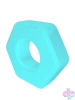 Rock Solid Cog Blue Glow-in-the-Dark Cock Ring - Image 2