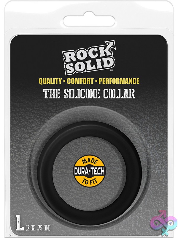 Discreet-Toys-Rock-Solid-Collar-Large-Black-Nu-Dj3700-51Cd Rock Solid Collar Large Black Soft Silicone Cock Ring By Rock Solid