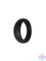 Rock Solid Silicone Collar Cock Ring – Small Black - Image 2