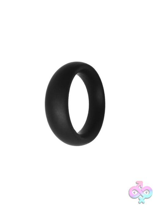 Rock Solid Silicone Collar Cock Ring – Small Black - Image 2
