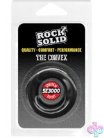 Rock Solid Convex cock ring in black and clear phthalate-free elastomer