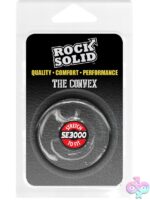 Rock Solid Convex cock ring in black and clear phthalate-free elastomer