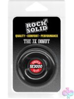 Rock Solid Donut 3X phthalate-free stretch cock ring in black and clear