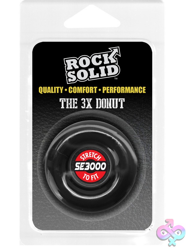 Discreet-Toys-Rock-Solid-Donut-3X-Black-Nu-Dj3700-64Cd Rock Solid Donut 3X Phthalate-Free Stretch Cock Ring In Black And Clear