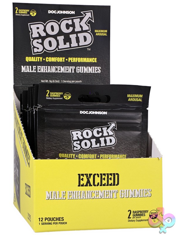 Discreet-Toys-Rock-Solid-Exceed-Male-Enhancement-Gummies-12Pk-Display-Nu-Dj3702-55Bx Rock Solid Exceed Male Enhancement Gummies Red 12-Pack Retail Display By Doc Johnson