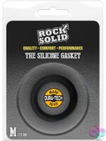 Medium black silicone cock ring by Rock Solid