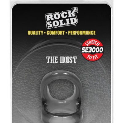 Smoke black dual cock and ball ring in phthalate-free elastomer by Rock Solid