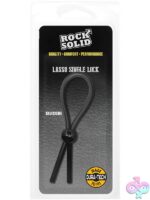 Adjustable black silicone lasso cock ring with Secur-Lok closure by Rock Solid