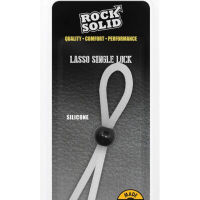 Translucent adjustable silicone lasso cock ring with Secur-Lok system by Rock Solid