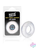 Translucent donut-shaped silicone cock ring in one-size stretch design by Rock Solid