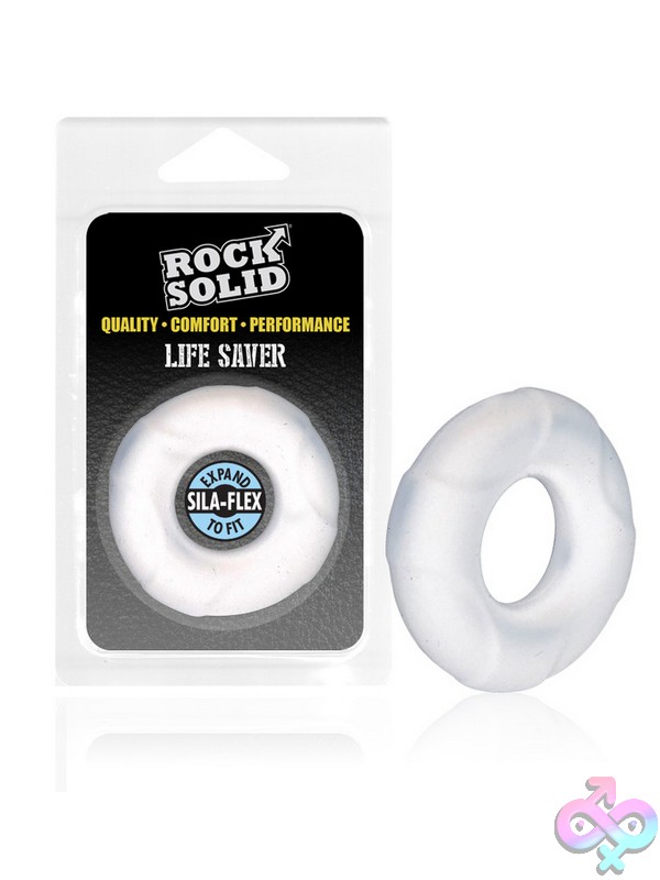 Discreet-Toys-Rock-Solid-Lifesaver-Translucent-Nu-Dj3700-34Cd Translucent Donut-Shaped Silicone Cock Ring In One-Size Stretch Design By Rock Solid
