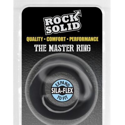 One-size soft silicone cock ring in black by Rock Solid