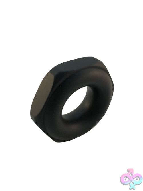 Rock Solid Nutt Silicone Cock Ring – Black - Image 2