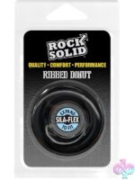 Ribbed donut-style black silicone cock ring by Rock Solid