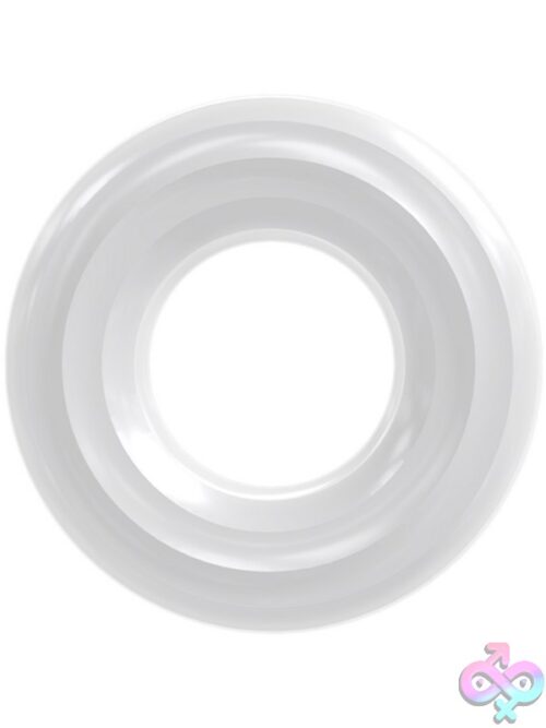 Rock Solid Ribbed Donut Cock Ring – Clear - Image 2