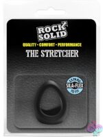 Dual-purpose black cock ring and ball stretcher by Rock Solid