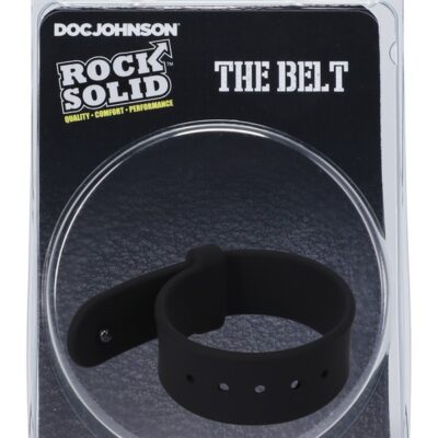 Belt-style adjustable black silicone c-ring with five notch settings by Rock Solid