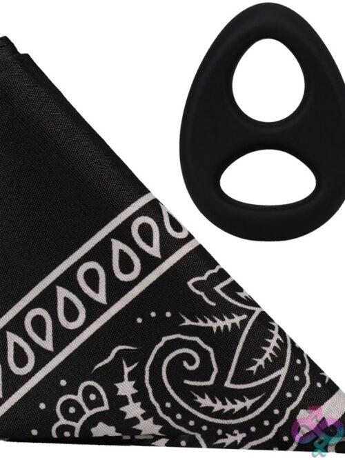 Rock Solid The Code Silicone C-Ring With Bandana – Black - Image 2