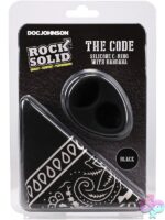 Two-tone black silicone c-ring and 22-inch square bandana set by Rock Solid