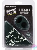 Hunter green and black silicone c-ring with matching bandana set by Rock Solid