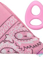 Rock Solid The Code Silicone C-Ring With Bandana – Light Pink & Black - Image 2