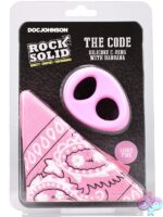 Light pink and black two-tone silicone c-ring with matching square bandana by Rock Solid