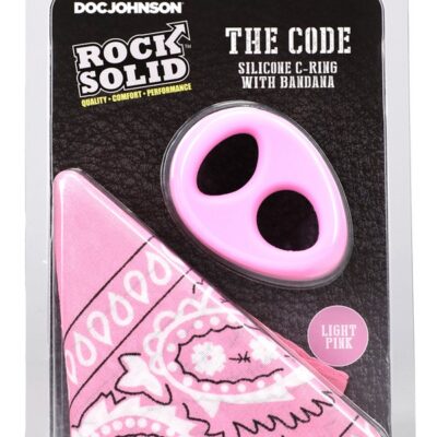 Light pink and black two-tone silicone c-ring with matching square bandana by Rock Solid