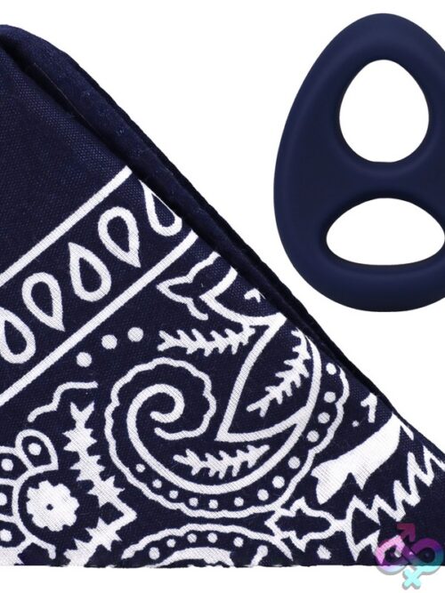 Rock Solid The Code Silicone C-Ring With Bandana – Navy Blue &Amp; Black - Image 2