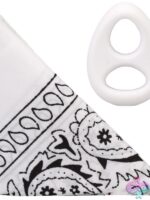 Rock Solid The Code Silicone C-Ring With Bandana – White & Black - Image 2