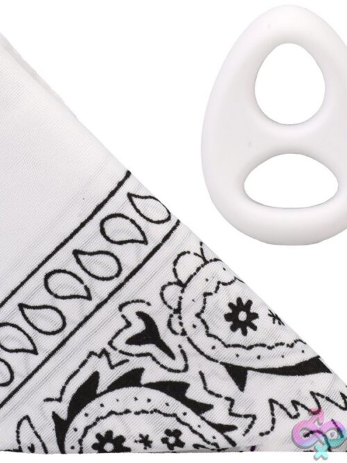 Rock Solid The Code Silicone C-Ring With Bandana – White &Amp; Black - Image 2