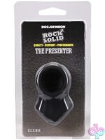 Rock Solid The Presenter soft silicone cock ring in black by Doc Johnson