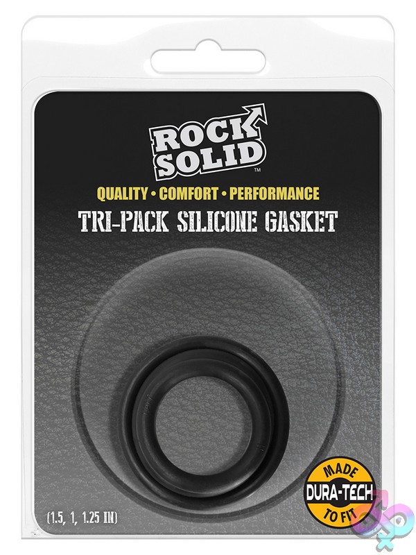 Discreet-Toys-Rock-Solid-Tri-Pack-Gasket-Black-Nu-Dj3700-22Cd Rock Solid Gasket Tri-Pack Graduated Silicone Cock Rings In Black By Rock Solid
