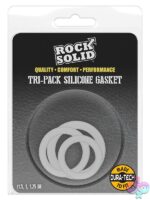 Translucent gray phthalate-free rubber erection ring set in three sizes by Rock Solid