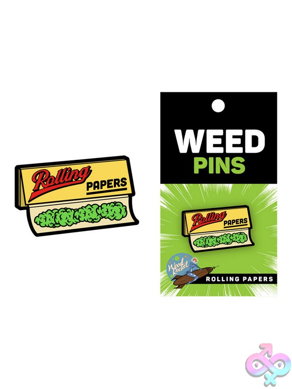 Discreet-Toys-Rolling-Papers-Pin-Nu-Epw-006 Green Soft Enamel Rolling Papers Lapel Pin By Wood Rocket