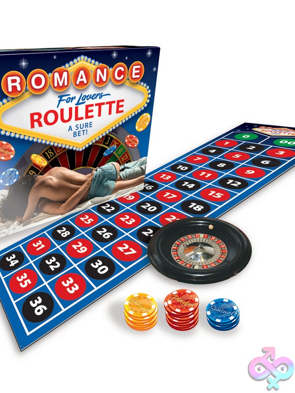 Discreet-Toys-Romance-Roulette-Nu-Lgbg-077 Blue Romance Roulette Couples Activity Game With Roulette Wheel And 100 Chips By Little Genie