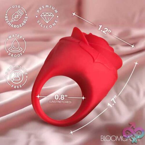 Rose Ring Discreet Finger Vibrator - Red - Image 3