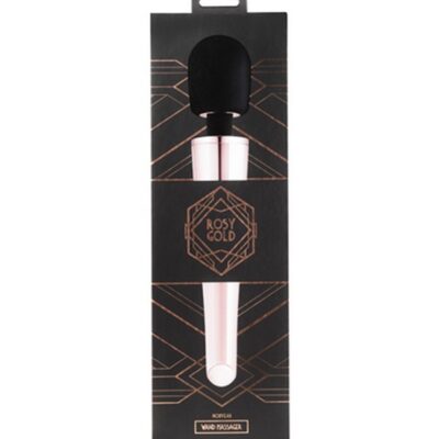 Flexible pink rechargeable wand vibrator by Rosy Gold